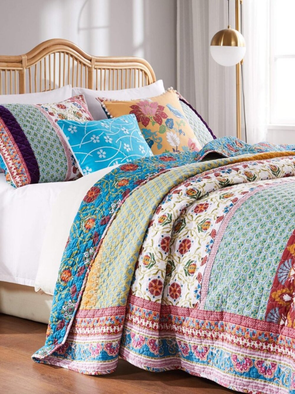 Greenland Home Thalia Quilted Bedding Set, 2-Piece Twin/XL, Tango, One Set